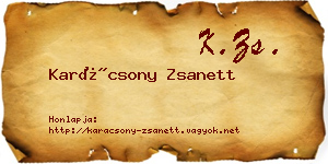 Karácsony Zsanett névjegykártya